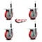 Service Caster 5'' Red Poly Swivel 3/4'' Expanding Stem Caster Set Total Lock Brake, 4PK SCC-EXTTL20S514-PPUB-RED-34-4 - alternate 3